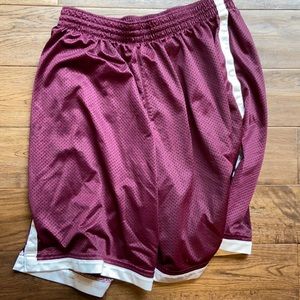 Maroon athletic shorts